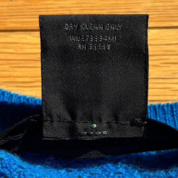 Miss Wu Royal Blue Crew Neck Cashmere Relaxed Fit Open Knit Sweater EUC Size XL - Picture 6 of 7